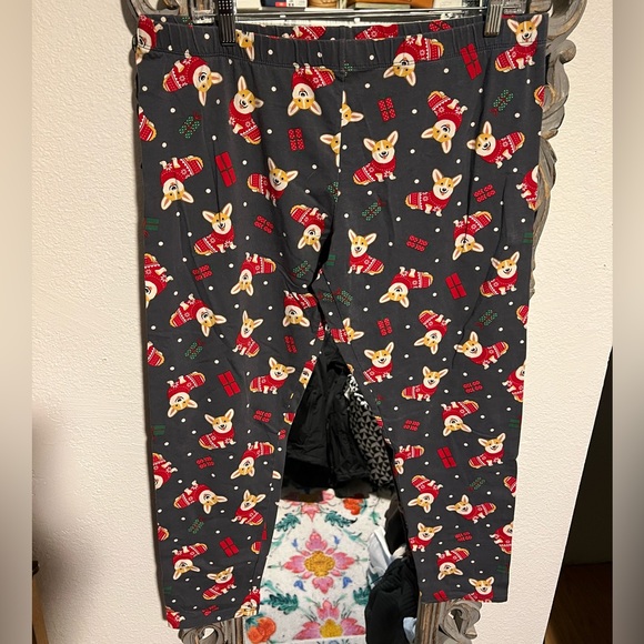 Brand New No Boundaries XXXL Juniors Size 21 Christmas Sweater Corgi Leggings - Picture 2 of 6